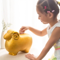 Zodiac sheep piggy bank golden sheep girls boys children adult ceramic piggy bank creative personality 2021 New