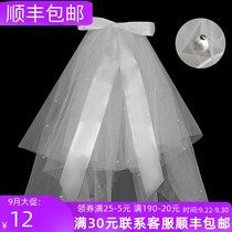 White short Pengpeng gauze Net red photo props childrens headwear wedding collar bridal accessories