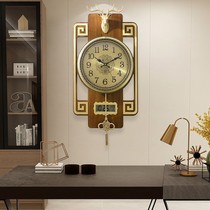 New Chinese wall clock home living room wall clock simple decoration mute Chinese style fashion swing clock watch