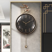 Nordic wall clock fashion living room wall clock bedroom wall watch home clock mute high-end small deer head quartz clock