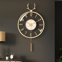 Net red shell light luxury wall clock home decorative perspective clock personality wall clock living room wall mute art clock