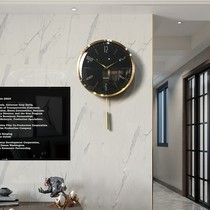 Nordic home light luxury pendulum clock creative wall wall clock pendulum clock modern simple atmospheric clock living room quartz clock