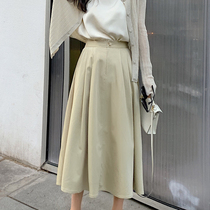 Pumpkin Valley first love half skirt ~ half skirt female summer mid-length high waist 2020 new slim a-line skirt Q295