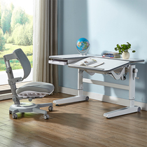 Sitting station alternate childrens learning table writing table and chair set double lifting Finland L-type desk for primary and secondary school students