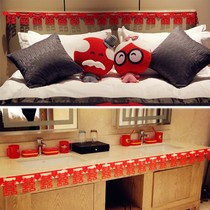Wedding supplies Korean romantic wedding room decoration wedding bedroom layout New House creative happy word pull flower ribbon