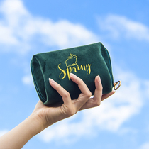 Travel cosmetic bag Small portable hand bag Velvet advanced fashion foundation lipstick storage makeup bag