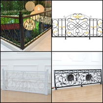 Iron stair handrail solid wood bay window loft beech wood guardrail partition decoration corridor railing balcony fence custom-made