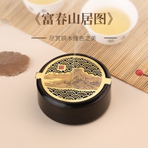 Brass indoor incense wooden box Household sandalwood aromatherapy stove Wooden bedroom incense burner Portable mosquito incense small incense box