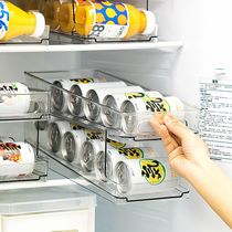 Refrigerator cans storage rack PET beer beverage storage box saves space Coke Sprite finishing rack storage rack