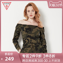 Guess women's solid color splicing lace up jumpsuit-q93d03r8pt0