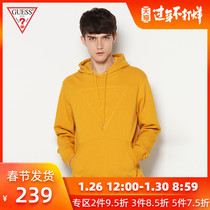 Guess men's hooded inverted triangle logo Pullover plush sweater-m82q44r44q1