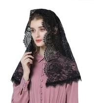 Milky white new Muslim veil Amazon black bridal veil scarf lace shawl Catholic veil