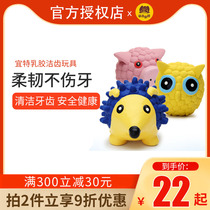 Yitty Dog Toy Paparazzi Face face ball Hedgehog Owl Small Pig Pooch Grinders to Bite Interaction Vocal Training Ball