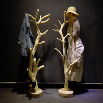Solid wood coat rack floor-to-ceiling wooden hanger bedroom clothes rack home simple creative hanging rack