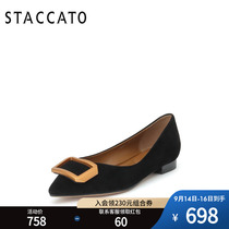 Scatto autumn new low-heel pointed cashmere leather flat shoes women shoes Q1903CQ9