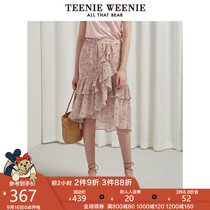 Teenie weenie bear 2020 summer women's floral print skirt lady style A-line skirt commuting simple