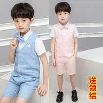 Boy dress Summer boy small suit British baby vest Gentleman birthday Korean version of the childrens performance suit