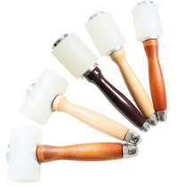 High-grade nylon leather carving hammer heavy hammer round head wooden handle T-shaped hammer handmade leather DIY cut special punching tool hammer