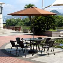 Outdoor patio waterproof outdoor casual balcony tea net red small table and chairs garden chrattan stall with umbrella furniture