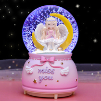 Crystal ball snowflake rotating music box girls children little girl birthday gift music box ornaments 2022 new