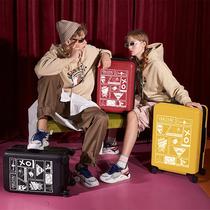 Luggage small female boarding box trolley case female 2021 New Light men suitcase strong and durable