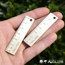 YNR1945 creative exquisite mini lucky copper ruler retro measurement learning small ruler collection play Boutique