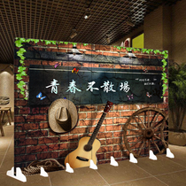  Screen partition Fashion bar Coffee restaurant Barbecue restaurant private room Simple folding folding screen mobile push-pull pulley