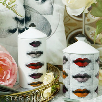 Export figure lip storage can cotton swab storage jar retro decorative ornaments aromatherapy candle Cup