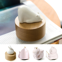Eight-door insect white bear ceramic rotating music box Music Box Music Box Creative cute teachers day Christmas gift