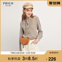 PRICH spring new square collar commuter style elegant plaid lady style shirt PRBA91112Q
