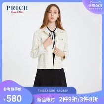 Prich2020 summer new top women's straight tube single breasted plaid coat prjka2320q