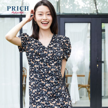 Prich2020 summer new Waist Chiffon print dress lady style dress prowa2623q