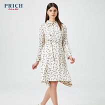 Prich2020 spring new long skirt A-line skirt floral long sleeve dress prowa5102q