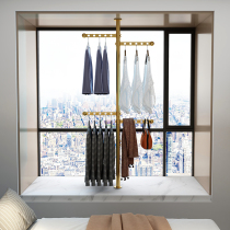 Folding clothes rack ground floor bedroom balcony upright top heathen stand ground clotheshorse window floating window telescopic clotheshorse god