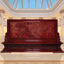 New Chinese solid wood carving screen unit Government entrance entrance entrance screen company hotel hall partition welcome pine