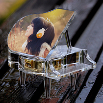 Crystal piano clockwork music box Music box Sky City creative birthday gift girls send children girls