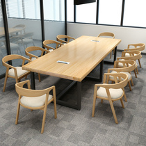 loft industrial wind solid wood meeting table long table simple strip table bench iron art desk computer desk 1035