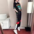 Sports casual suit women's 2020 summer new loose Korean two-piece suit trendy brand fashion dance dress