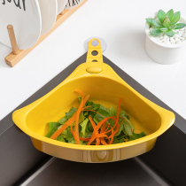 Kitchen sink Triangle drain basket hanging bag Suction cup wash basin drain net rack hanging pool leftover filter