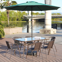 Outdoor Table And Chairs Balcony Tea Combined Rattan Chair Three Sets Small Round Table And Chairs Suit Patio Modern Light Lavish Garden Sunscreen