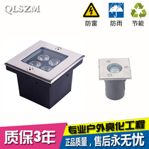 Square buried light LED outdoor waterproof 1W3W floor brick light colorful buried light Park courtyard embedded lawn