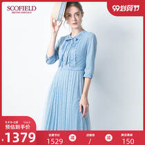 Scofield women's fall 2020 new mesh 3 / 4 sleeve lace dress sfowa2601q