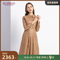 SCOFIELD women's 2020 winter new solid color soft artificial leather A-line dress SFOWA4906Q