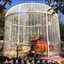 Iron Art Garnet Bird Cage Parrot Bird Cage Outdoor Large Mega Giant Bird Cage Decoration Peacock Stainless Steel Raised Bird Cage