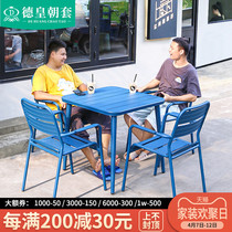 Outdoor Table And Chairs Patio Outdoor Open Air Casual Table And Chairs Coffee Milk Tea Shop Outside Swing Color Aluminum Alloy Table And Chairs Suit