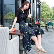Chiffon skirt suit children's two-piece suit dress, foreign style, professional light mature, feminine, aging, thin, summer new style