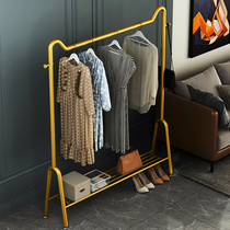 Light luxury clothes rack Floor folding bedroom clothes rack Indoor clothes rack Balcony household simple cool clothes rack