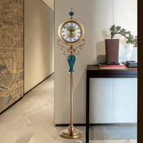 European-style floor clock Vertical living room clock decoration American villa luxury clock decoration station large pendulum clock table clock