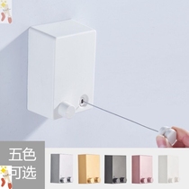  Invisible clothesline Balcony clothesline artifact steel wire shrink clothesline indoor punch-free household telescopic clothes rack