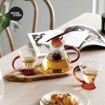 Moreover heat-resistant transparent glass kung fu tea cup tea set small whole set home lazy man simple